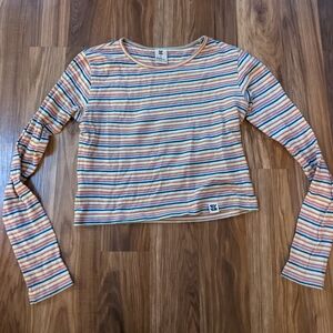 Lucy & Yak striped long sleeve crop top size M